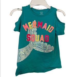 Carter’s Size 4/5 Mermaid Squad tee with sequins.